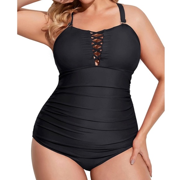 Yonique Women Plus Size One Piece Swimsuits Tummy Control Size 16W - Picture 2 of 4